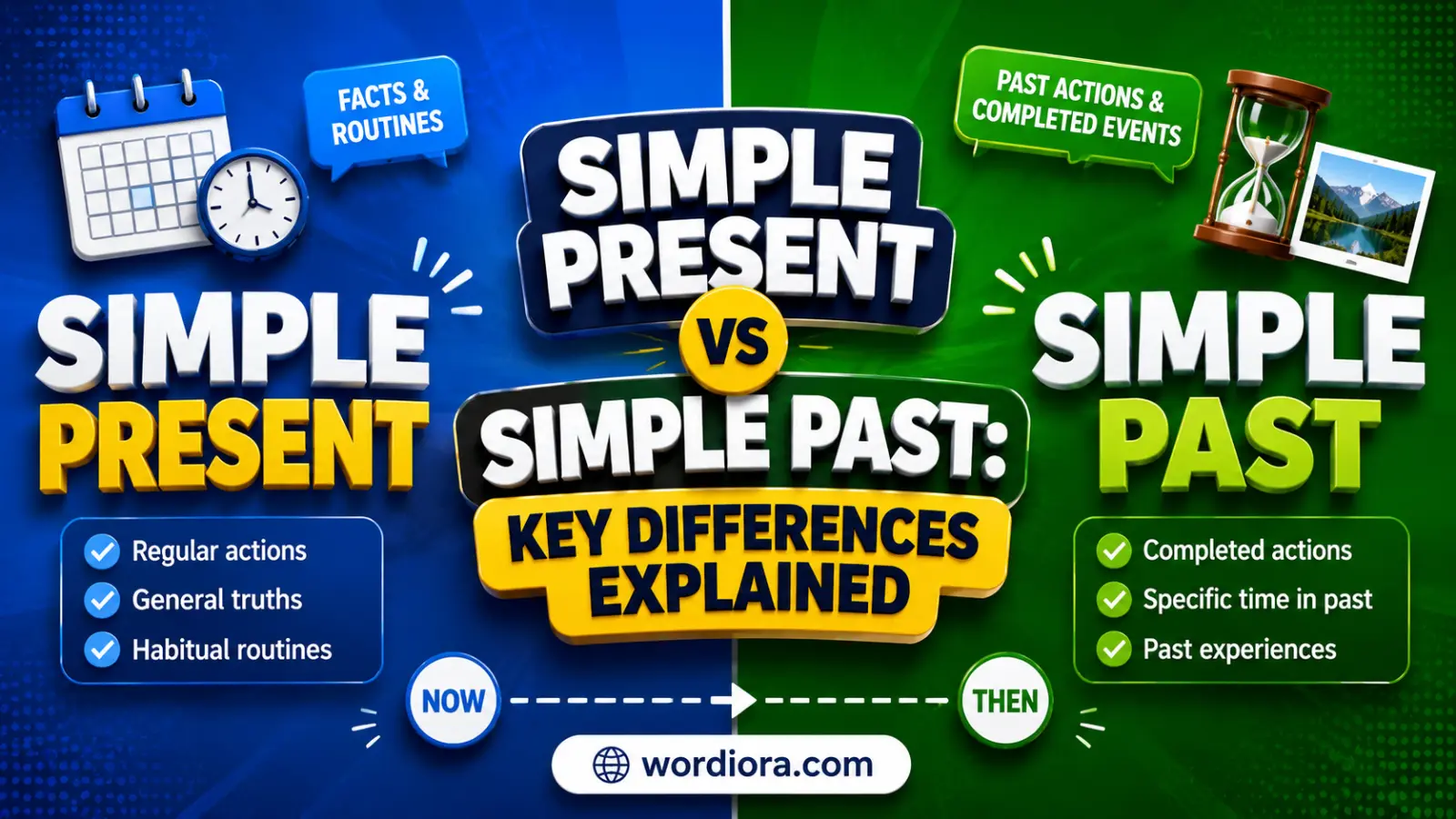 Simple Present vs Simple Past: Key Differences Explained - wordiora.com