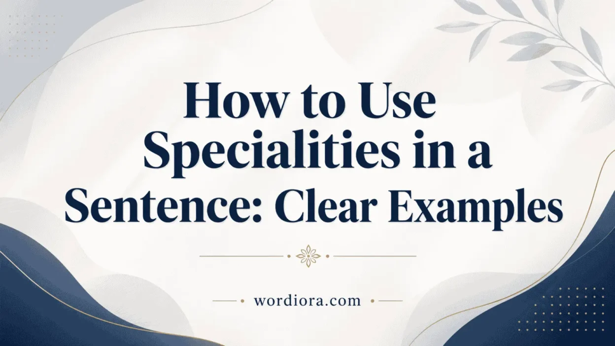 How to Use Specialities in a Sentence: Clear Examples