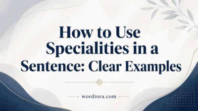 How to Use Specialities in a Sentence: Clear Examples