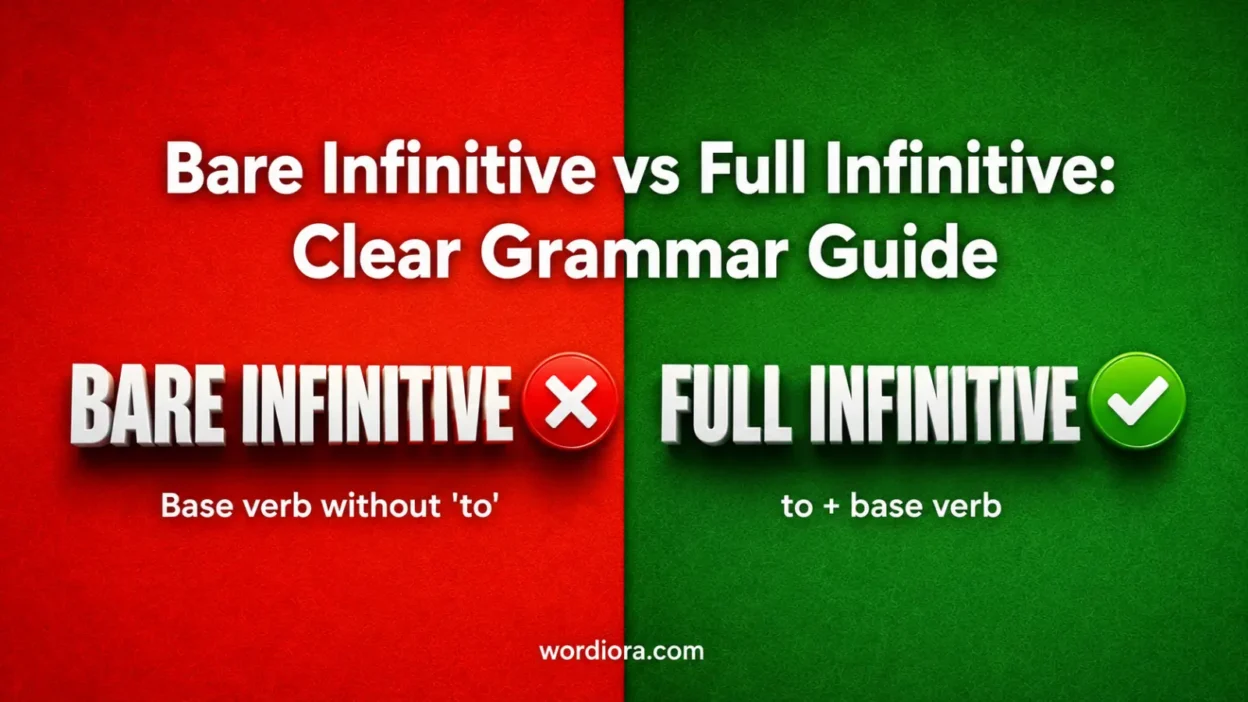 Bare Infinitive vs Full Infinitive: Clear Grammar Guide
