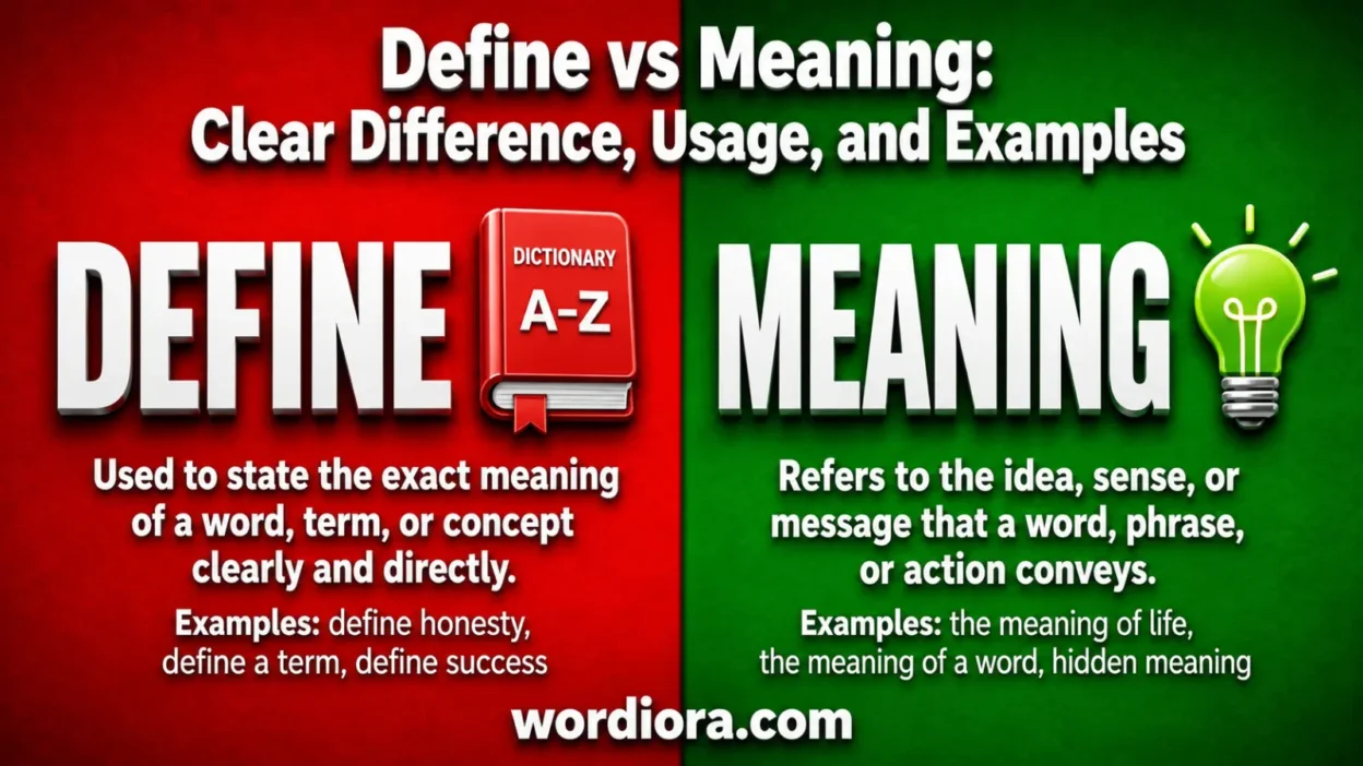 Define vs Meaning: Clear Difference, Usage, and Examples