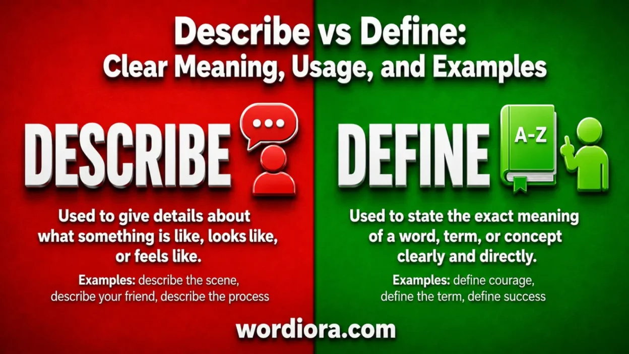 Describe vs Define: Clear Meaning, Usage, and Examples