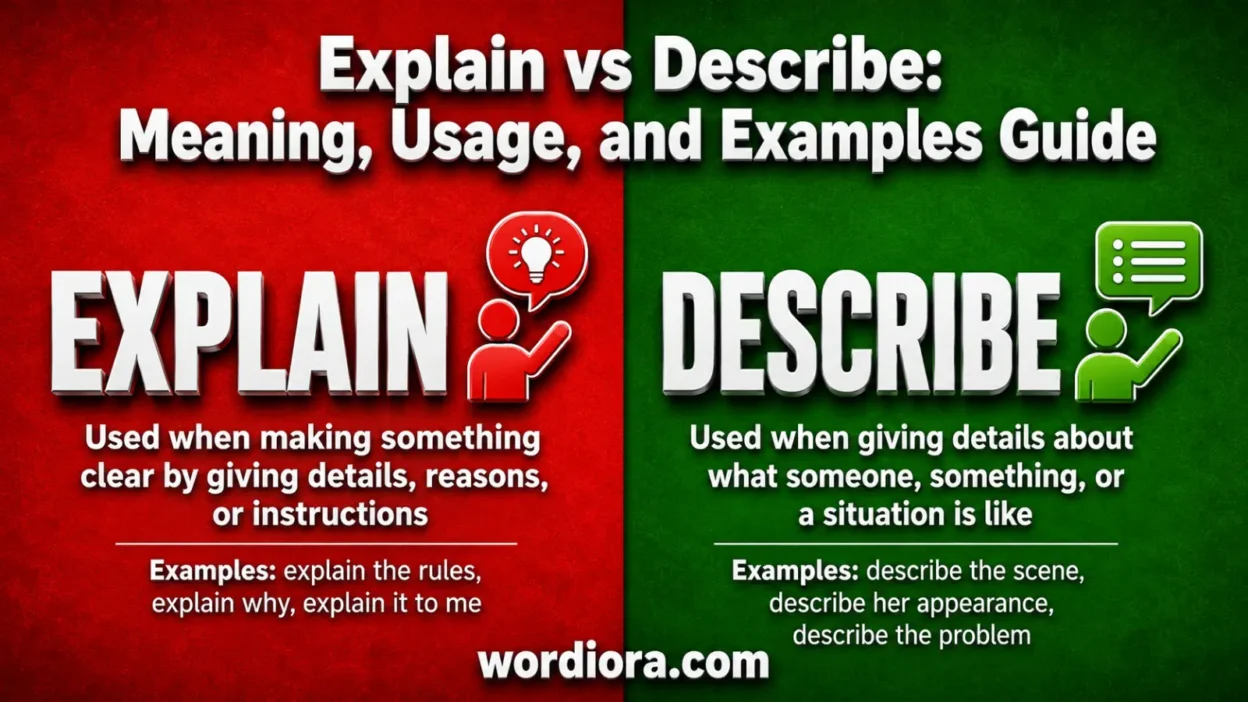Explain vs Describe: Meaning, Usage, and Examples Guide