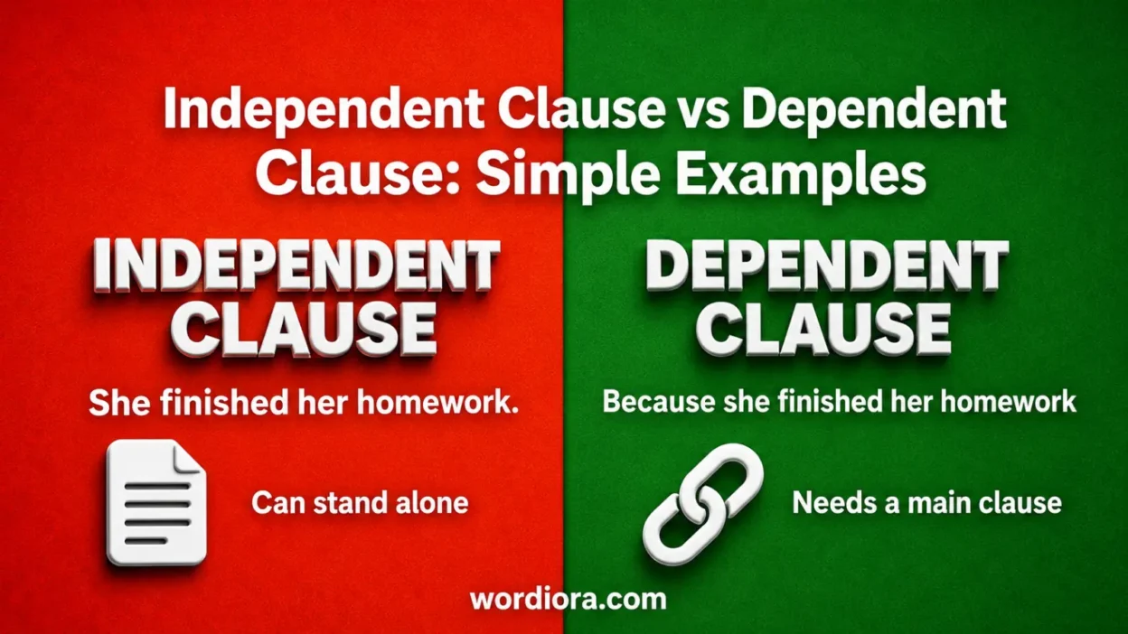 Independent Clause vs Dependent Clause: Simple Examples