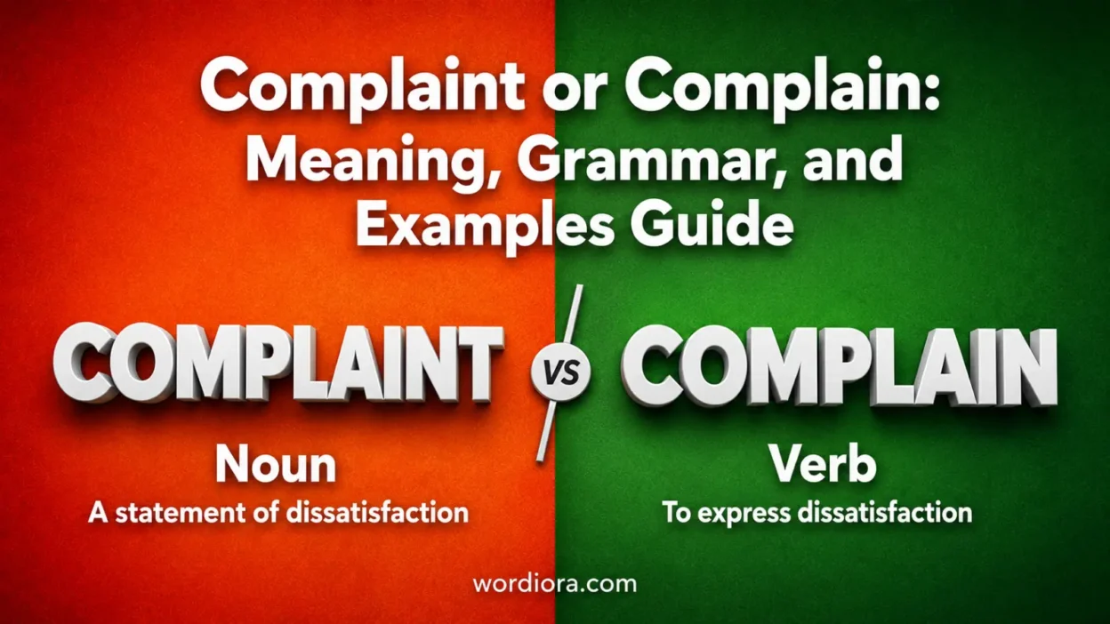 Complaint or Complain: Meaning, Grammar, and Examples Guide