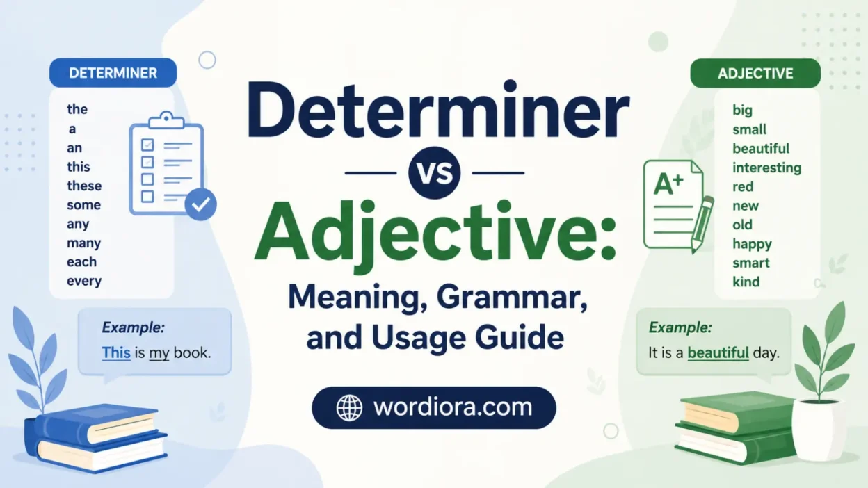 Determiner vs Adjective: Meaning, Grammar, and Usage Guide