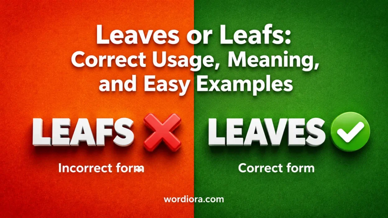 Leaves or Leafs: Correct Usage, Meaning, and Easy Examples