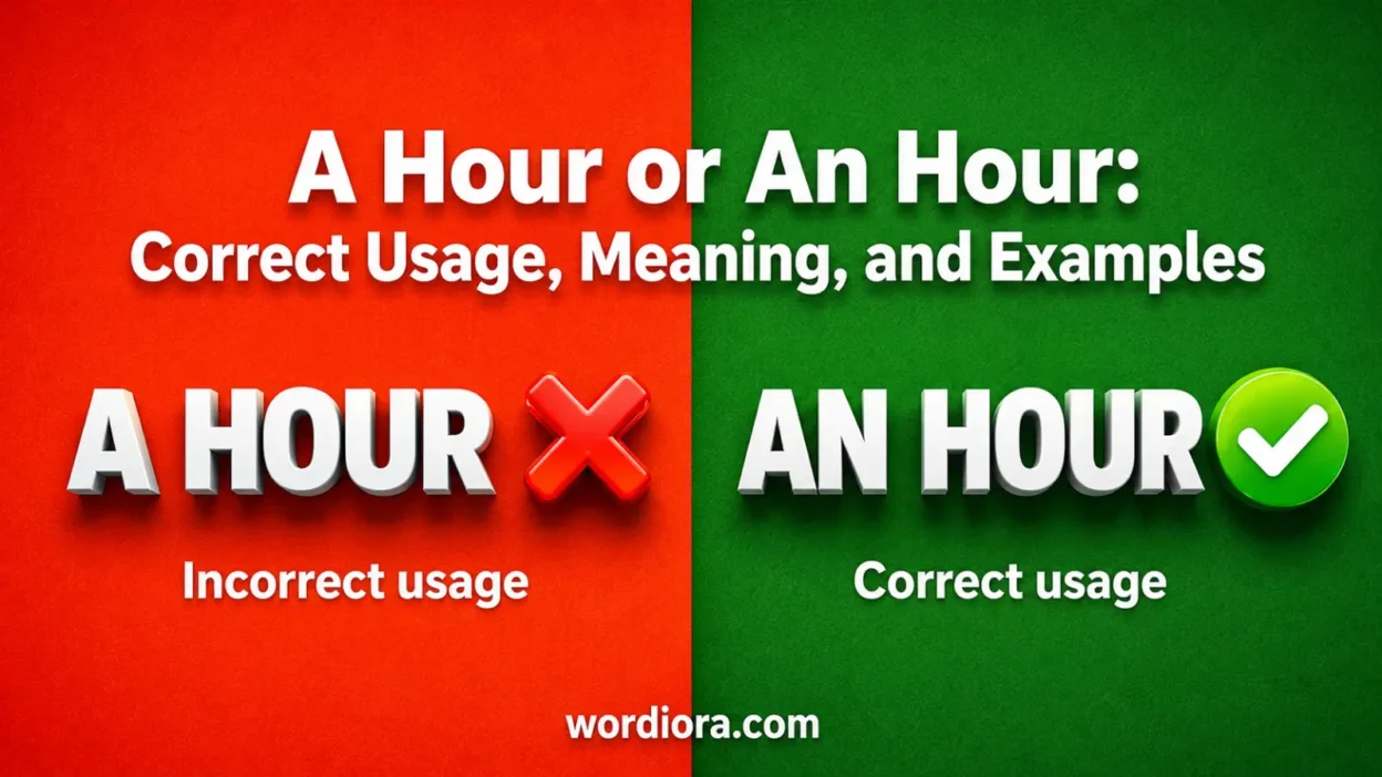 A Hour or An Hour: Correct Usage, Meaning, and Examples