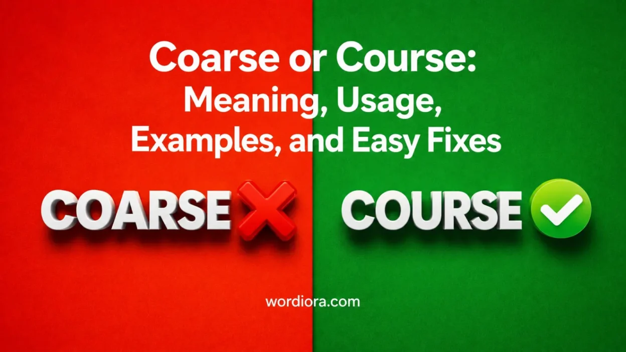 Coarse or Course: Meaning, Usage, Examples, and Easy Fixes