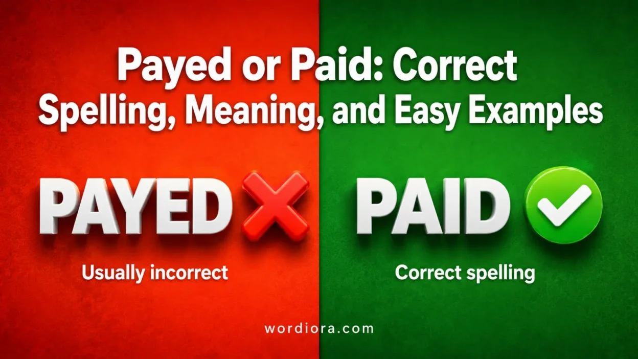 Payed or Paid: Correct Spelling, Meaning, and Easy Examples